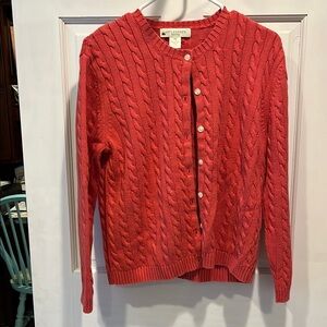 Appleseeds Women's orangey red Cable Cardigan